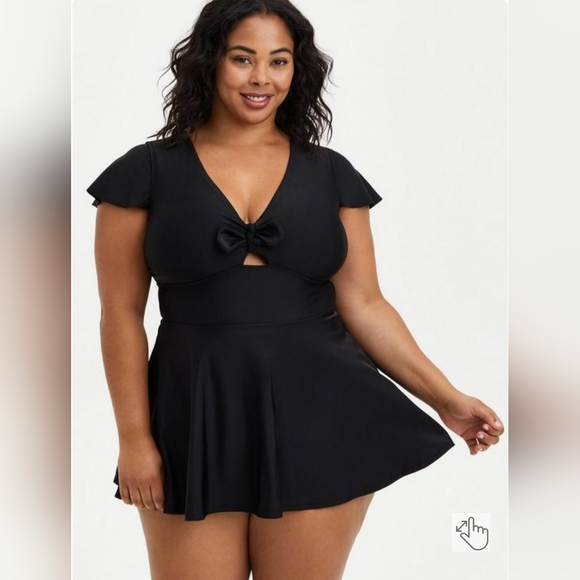 New flutter Sleeve Skater Swim Dress With Brief - Picture 3 of 6